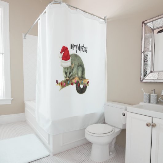 Possum de rideau de douche de Noël père Noël (En situation)