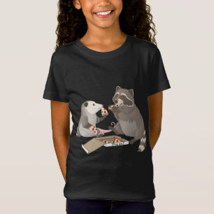 Possum en Raccoon-pizza T-shirt