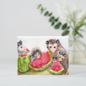 Possum Family Picnic Briefkaart (Staand voorkant)