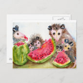 Possum Family Picnic Briefkaart (Voorkant / Achterkant)