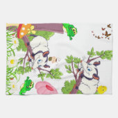 Possum Frog Mushroom Floral Kitchen Hand Towel Theedoek (Horizontaal)