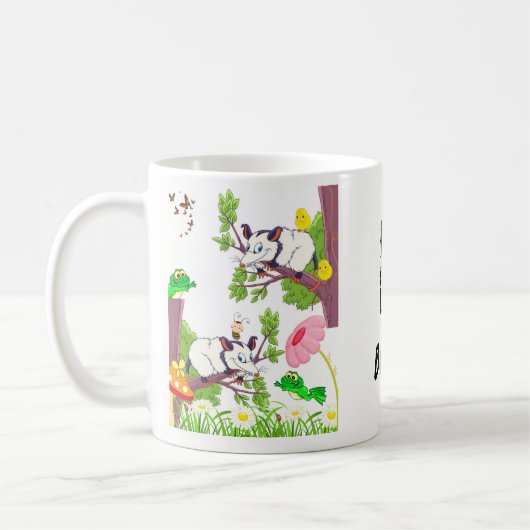 Possum Grenouille Florale Chicks Mug (Gauche)