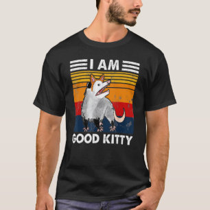 Possum I is Good Kat Fake Cat Retro Opossum Cut T-shirt