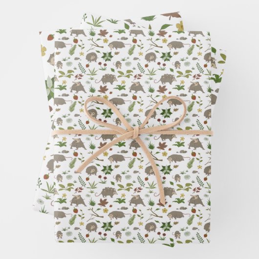 Possum in a Berry Field in White Inpakpapier Vel (In situ)