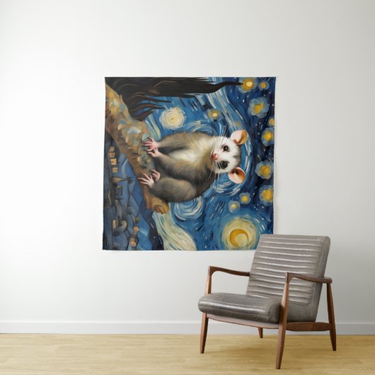 Possum in de Sterrennacht Wandkleed (In Situ (horizontaal))