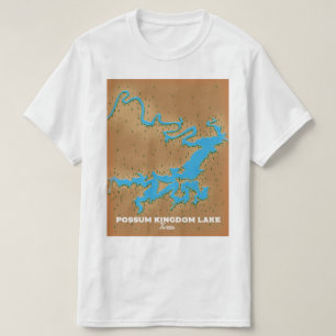 Possum Kingdom Texas-kaart T-shirt