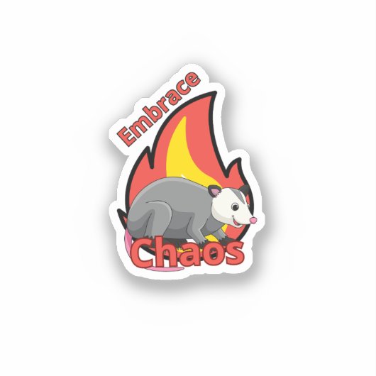 Possum Omhelzen Chaos & Kies Geweld Sticker (Voorkant)