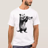 Possum Opossum spelen trompet trompettist T-shirt (Voorkant)