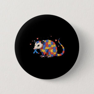 Possum Puzzel Autisme Bewustzijn Autistische Vrouw Ronde Button 5,7 Cm