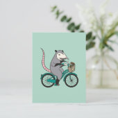 Possum Riding a Bicycle Briefkaart (Staand voorkant)
