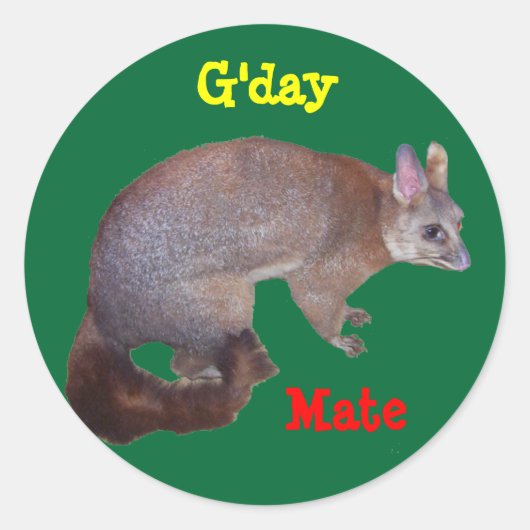 Possum Ronde Sticker (Voorkant)