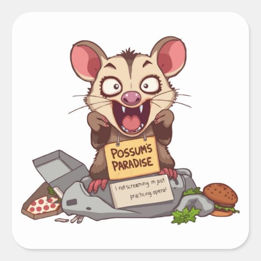 Possum Screaming Meme Sticker (Voorkant)