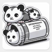 Possums Antidepressiva Vierkante Sticker (Voorkant)