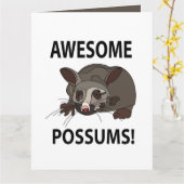 Possums Geweldige Funny Possums Kaart (Gele Bloem)