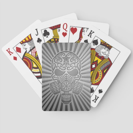 Post Apocalyptic Sugar Skull, staaleffect Speelkaarten (Achterkant)