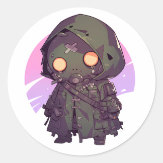 Post Apocalyptic Wanderer in anime stijl Ronde Sticker