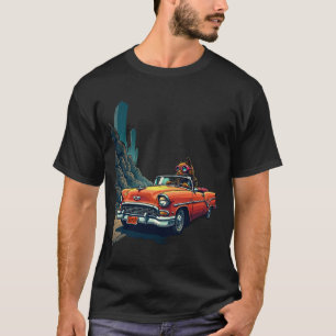 Post-apocalyptische kat chauffeur woestenij overle t-shirt
