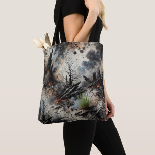 Post-apocalyptische Wildfire Art Canvas tas