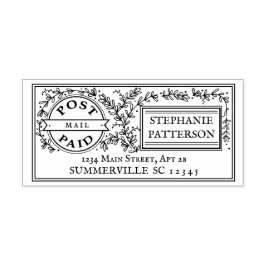 Post Betaald Bloemen Postal Elegant Retouradres Rubberstempel