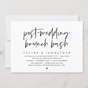 Post-bruiloft Brunch Bash, bruiloft Elopement Kaart