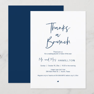 Post bruiloft Brunch, Bedankt een Brunch Uitnodigi Kaart