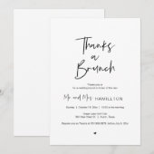 Post bruiloft Brunch, Bedankt een Brunch Uitnodigi Kaart (Voorkant / Achterkant)