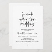 Post bruiloft Brunch, Brunch na de bruiloft Invi Kaart (Voorkant / Achterkant)