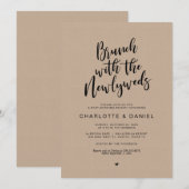 Post bruiloft, Brunch met de nieuwigheden, Kraft Kaart (Voorkant / Achterkant)