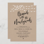 Post bruiloft, Brunch met de pasgetrouwden, Kraft Kaart (Voorkant / Achterkant)