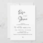 Post bruiloft Brunch, Rise & Shine Kaart (Voorkant)