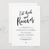 Post bruiloft, eten, Drinken en herstellen brunch Kaart (Voorkant / Achterkant)