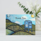 Post Carrier Drop Box Postal Service Art Bedankkaart (Staand voorkant)