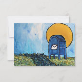 Post Carrier Drop Box Postal Service Art Bedankkaart (Achterkant)