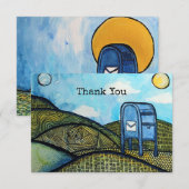 Post Carrier Drop Box Postal Service Art Bedankkaart (Voorkant / Achterkant)