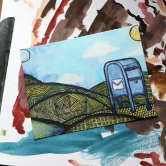 Post Carrier Drop Box Postal Service Art Briefkaart