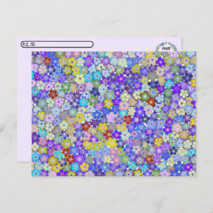 Post-croisement - Belle carte postale florale colo