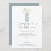 Post Faire-part de mariage| Mason Jar, Bébés respi (Devant / Derrière)