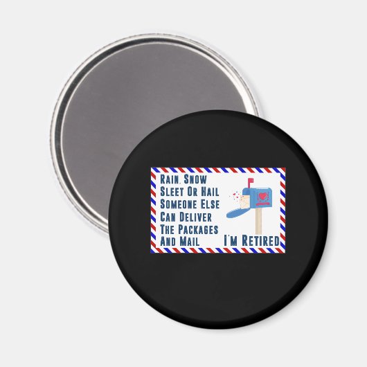 Post in ruste Postbrief Postdienst pensionering Magneet (Voorkant / Achterkant)