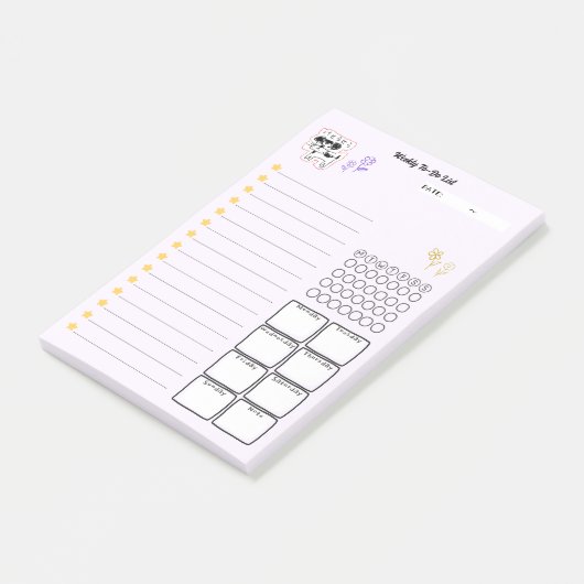 Post-it® かわいい手書き犬「けせらせら犬」週間todoリスト☆ (Incliné)