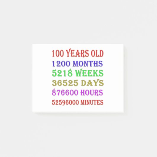 Post-it® 100 ans de jalons de naissance (Devant)