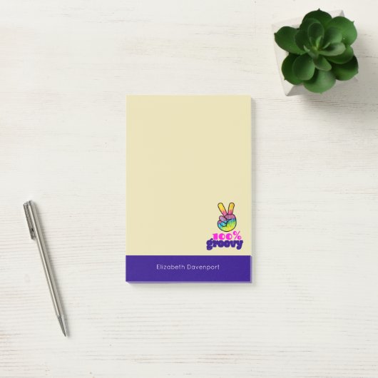 Post-it® 100% Groovy Rainbow Hand Peace Sign (Bureau)