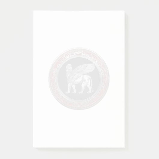 Post-it® [100] Lion assyrien ailli - Lamassu argenté (Devant)