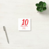 Post-it® 10e anniversaire ajouter nom date année rouge modè (Bureau)