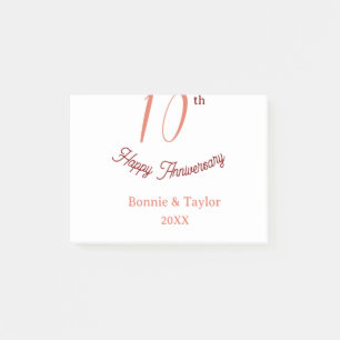 Post-it® 10e anniversaire de mariage nom pastel pêche rétro