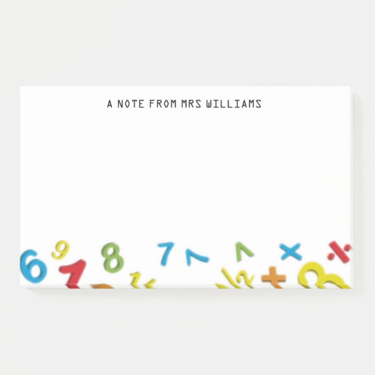 Post-it® 123 nombres Maths Personnalisé (Devant)