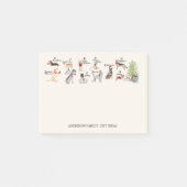 Post-it® 12 chiens de Noël dans des notes d'écharpes de (Devant)