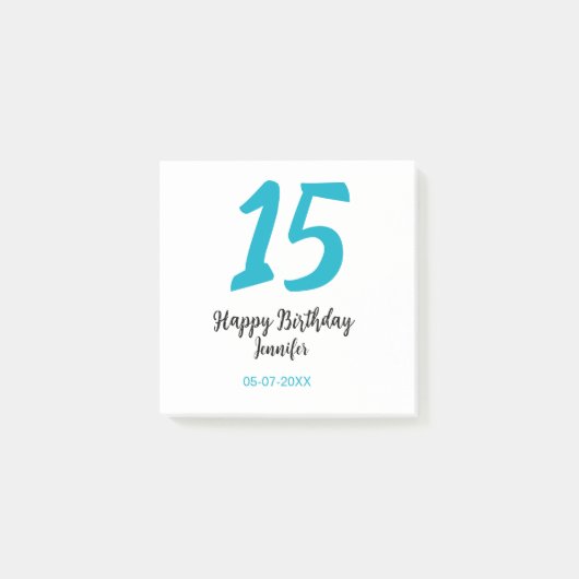 Post-it® 15e anniversaire quiencenera ajouter date année te (Devant)