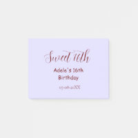 16e anniversaire doux nom pastel mauve rétro