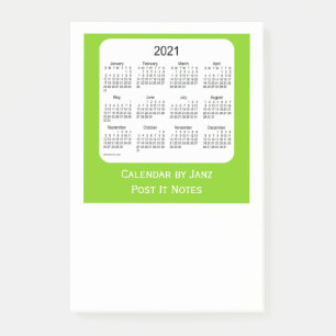 Post-it® 2021 Yellow Green Post It Notes Calendars par Janz