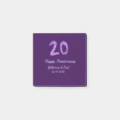 Post-it® 20e heureux anniversaire ajouter nom du couple dat (Devant)